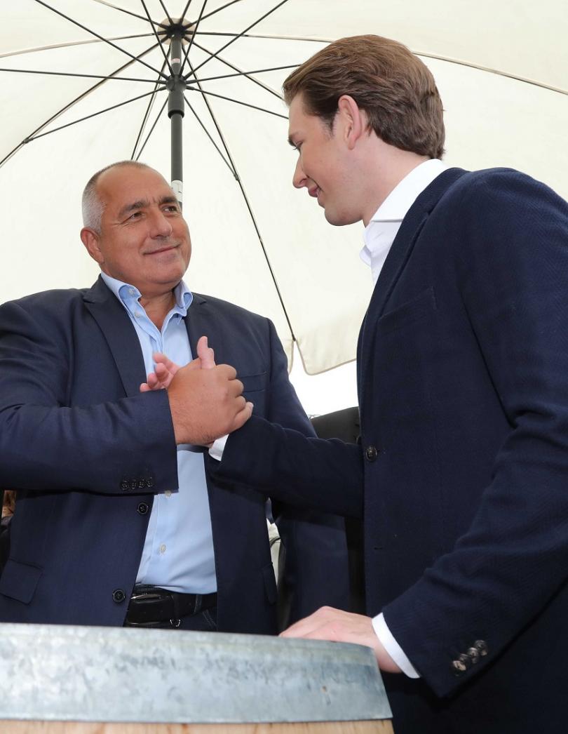  Премиерът Борисов с австрийския канцлер Себастиан Курц 