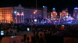 Сняг и протести в Киев