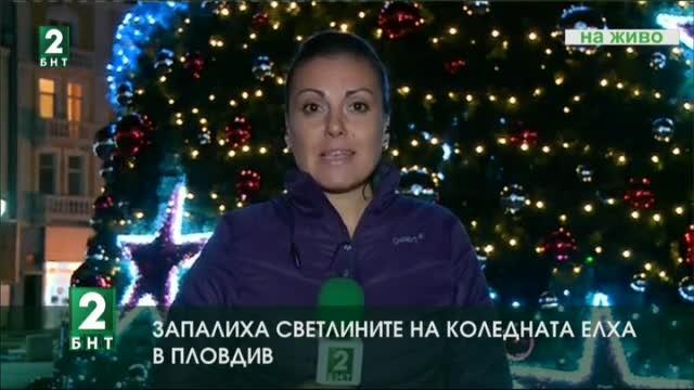 Включиха светлините на коледната елха в Пловдив