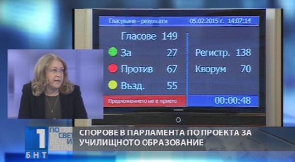 Спорове в парламента за Закона за училищното образование
