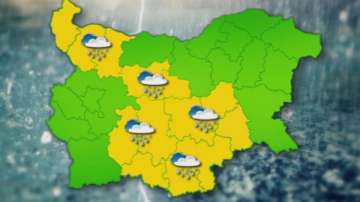 Жълт код за обилни валежи в 13 области