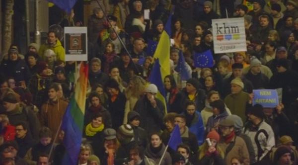 снимка 1 Протести срещу посещението на Путин в Унгария
