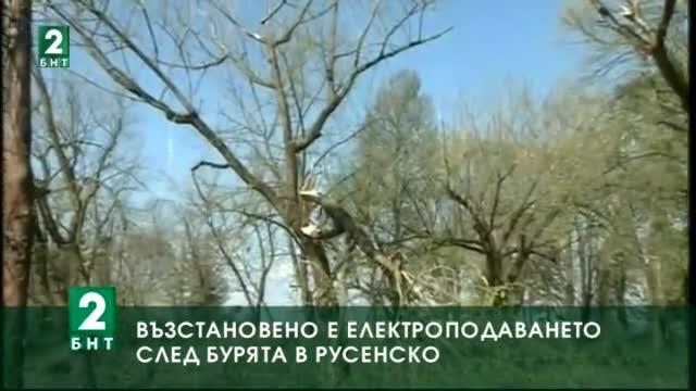 Възстановено е електроподаването след бурята в Русенско