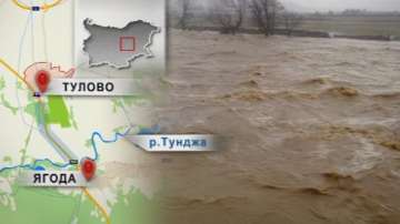 Река Тунджа заля пътя Казанлък - Стара Загора