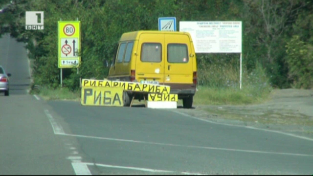 Край морето продават риба на шосето