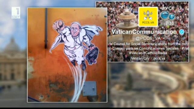 Папа Франциск като Супермен в Туитър