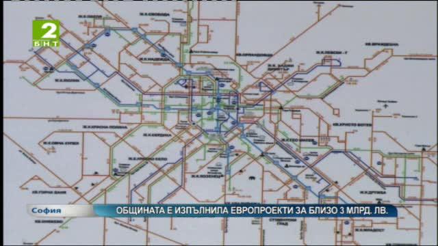 Столичната община е изпълнила европроекти за близо 3 милиарда лева